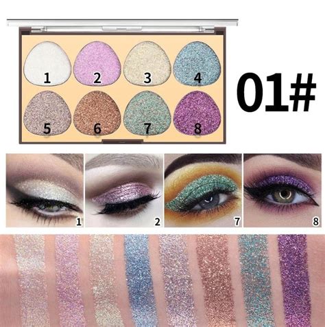 Miss Rose 8 Colors Glitter Eyeshadow Palette New Miss Rose