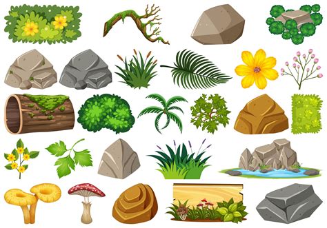 Set Of Nature Elements Vector Art At Vecteezy