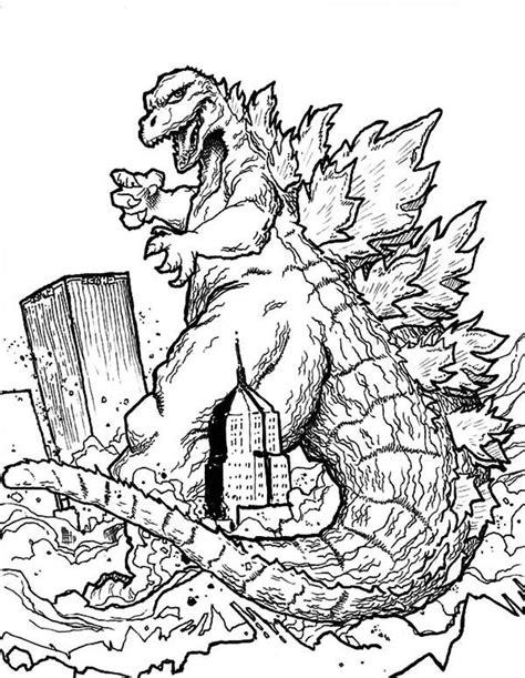 Printable Godzilla Coloring Pages Pdf Coloringfolder