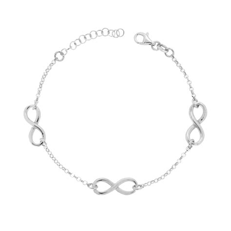 Bracciale Catena Rolo Diamantata Con Infinito In ARGENTO 925 Galvanica