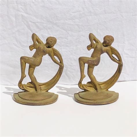 Art Deco Nude Lady Bookends Etsy