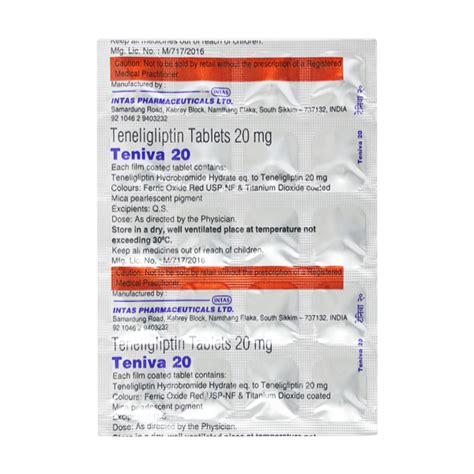 Teniva 20mg Tablet 20s Price Uses Side Effects Netmeds