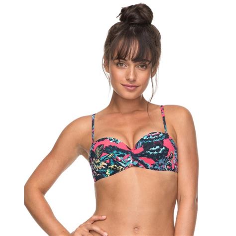 Roxy Salty Moulded Bandeau Surfer Bikini Rouge Red Mahna Skateshop