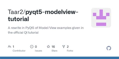 GitHub Taar2 Pyqt5 Modelview Tutorial A Rewrite In PyQt5 Of Model