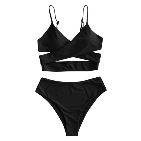 Gaqlive Tummy Control Swimwear Two Piece Women Swimsuit Bikini Swimwears High Waisted Tankinis