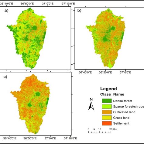 Land Use Land Cover Map Of The Limu Seqa Watershed In 1987 A 2002