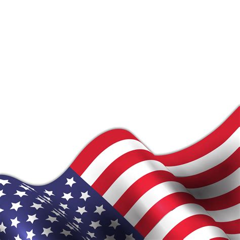realistic american wavy flag border frame  png