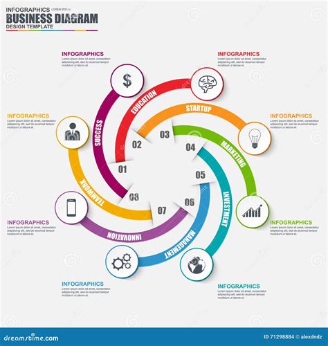 Infographic Circular Diagram Vector Design Template Stock Vector