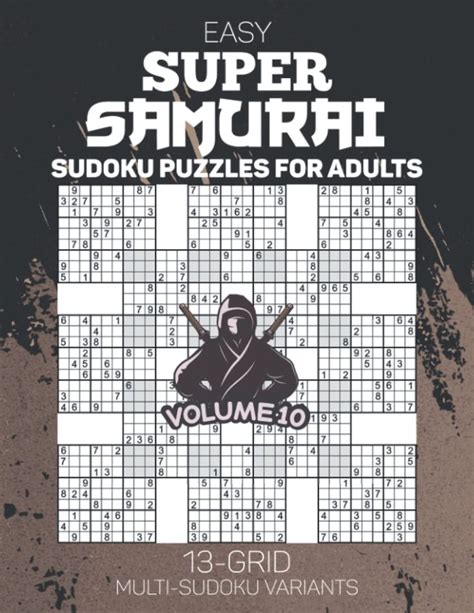 Super Samurai Sudoku Puzzles For Adults Easy Difficulty Level