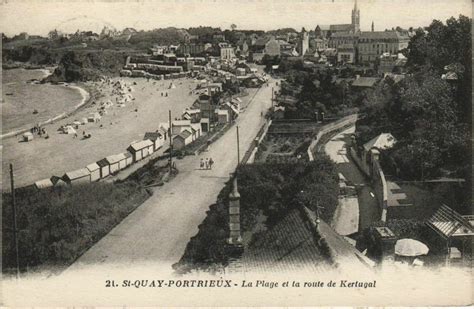 St Quay Portrieux La Plage Et La Route Kertugal France Cartorum