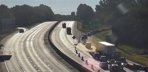 Video Interstate 40 Shut Down After Tractor Trailer Overturns In