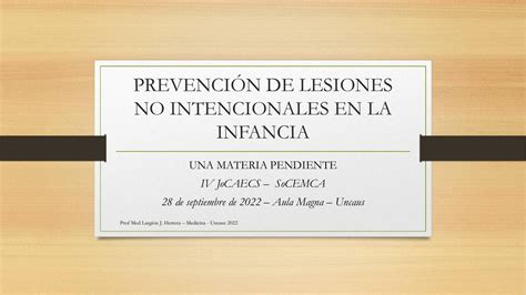 Prevenci N De Lesiones No Intencionales En La Infancia Udocz