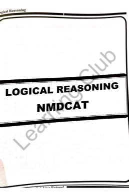 Step Nmdcat Logical Reasoning Book Rd Edition Taleem