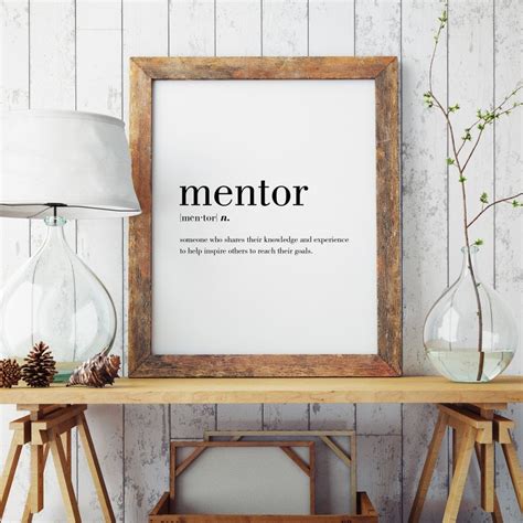 Mentor Definition Printable Minimal Print Mentor Print Etsy