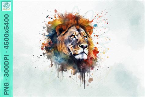 Cute Lion Watercolor Png Sublimation Graphic By Daisy Art Creative