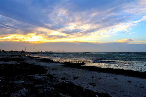 Wallpaper Sunlight Sunset Sea Bay Shore Sand Sky Clouds Beach