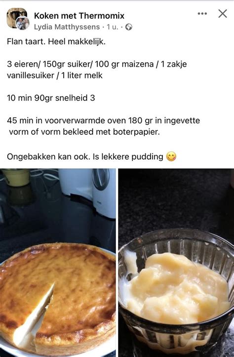 Pin Op Thermomix Recepten In Lekker Eten Recepten Flan Taart