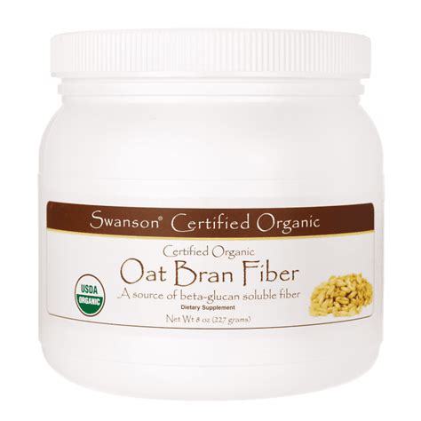 Swanson Oat Bran Fiber Powder Certified Organic 8 Oz Powder Walmart