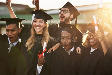 Let The Celebrations Begin A Group Of Cheerful University Students On