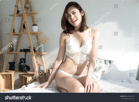 Sexy Beautiful Asian Woman White Lingerie 스톡 사진 Shutterstock