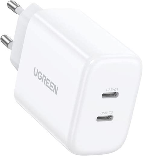 Carregador Ugreen Gan 40W Pd Dual Usb C 20W Rápido Portátil