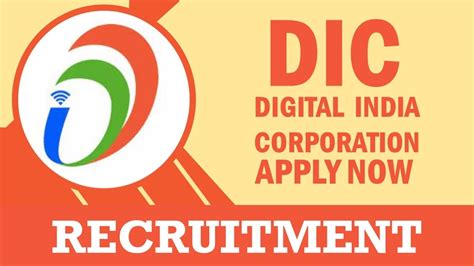 Dic Recruitment New Opportunity Out Check Posts Qualification