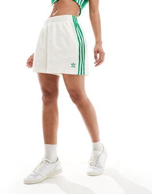 Adidas Originals Terry Towelling Shorts In Off White And Green ASOS