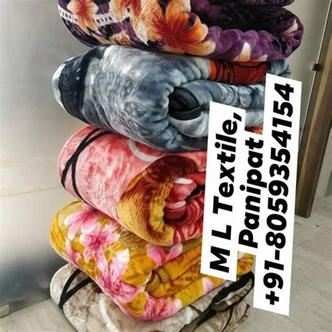 Multicolor King Double Ply Double Bed Mink Blankets Floral And