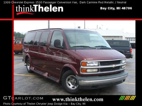 Dark Carmine Red Metallic 1999 Chevrolet Express 1500 Passenger Conversion Van Neutral