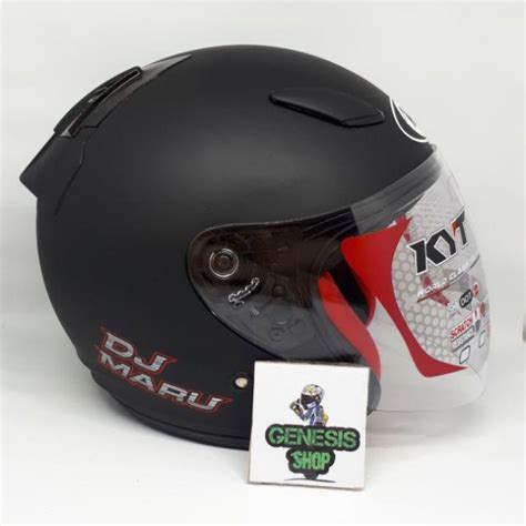 Jual Helm Kyt Half Face Helm Kyt Dj Maru Solid Polos Hitam Doff Black