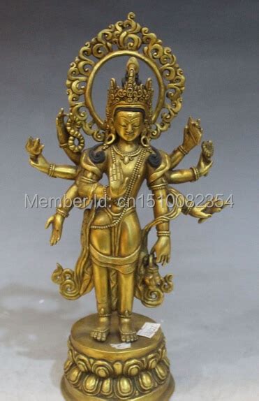 Estatua De Buda Bodhisattva Kwan Yin De 11 Pulgadas De Bronce 100 24K