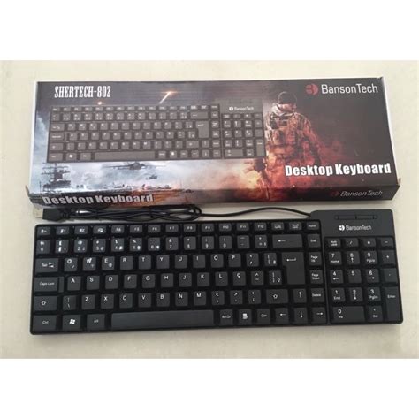 Teclado Usb Pc Standard Preto Abnt Padr O Brasileiro B Escorrega