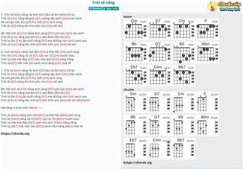 Chord Trời sẽ nắng tab song lyric sheet guitar ukulele chords vip