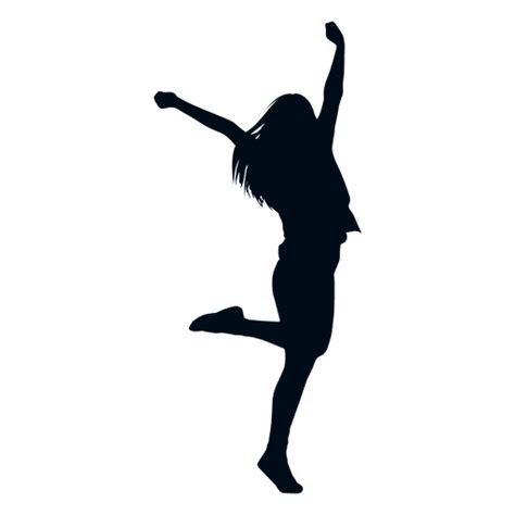 Happy Woman Jumping Silhouette Happy Silhouette Transparent Png And Svg