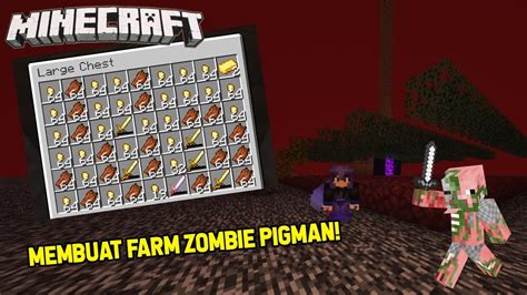 Aku Membuat Zombie Pigman Farm Langsung Jadi Sultan Gold Minecraft