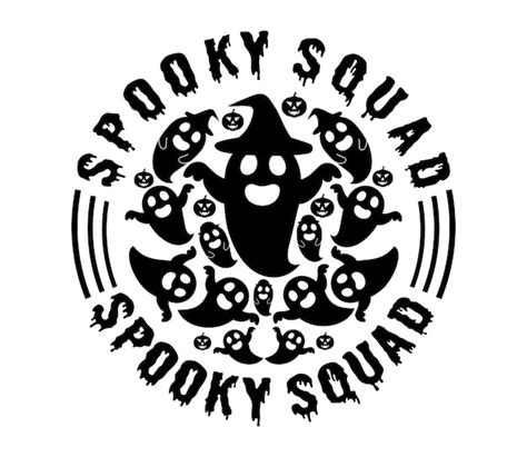 Premium Vector | Funny halloween spooky squad svg t shirt design vector