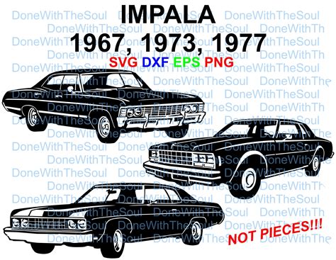 Impala Svg 1967 1973 1977 Chevy Impala Muscle Car - Etsy