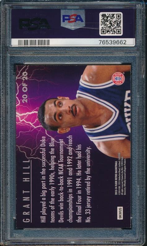 2013 Fleer Retro ULTRA SCORING KINGS Grant Hill 20 PSA 8 DUKE PISTONS