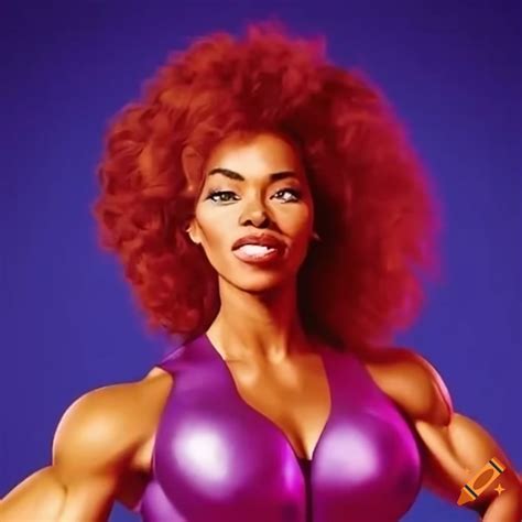 Actress Kimberly Huie As A Powerful Female Bodybuilder In 90s Marvel