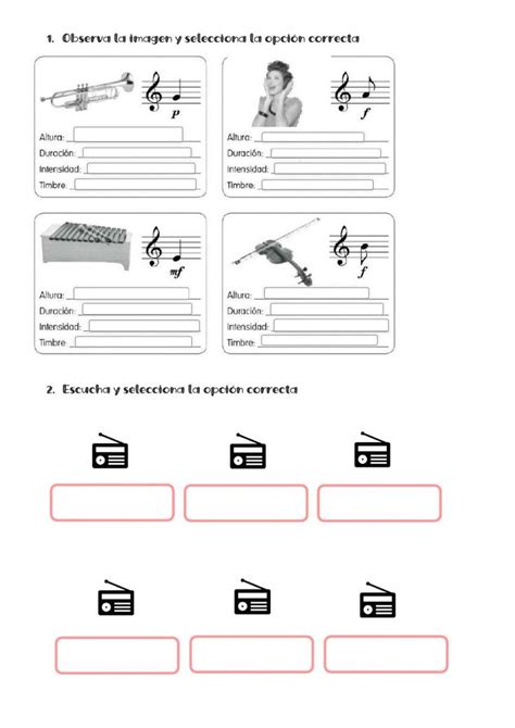 Cualidades Del Sonido Ficha Interactiva Y Descargable Puedes Hacer Los