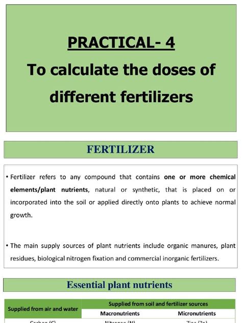 Fertilizer Calculation Pdf