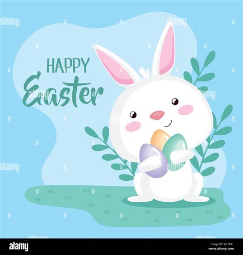 Happy Easter Lettering Card Stock Vector Image And Art Alamy