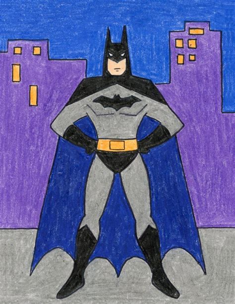 Easy How to Draw Batman Tutorial and Batman Coloring Page | Batman drawing, Art drawings for ...