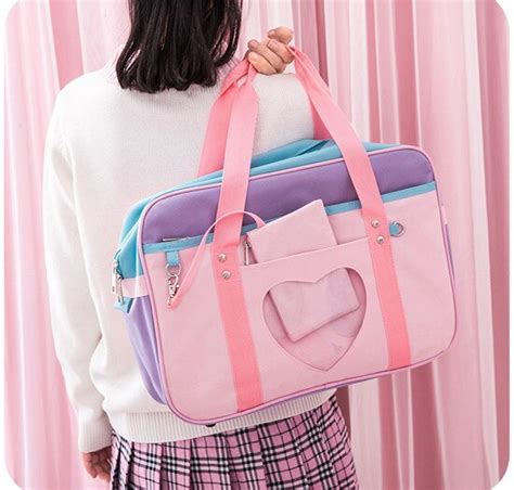 Japanse Preppy Stijl Roze Schouder Schooltassen Vo Grandado