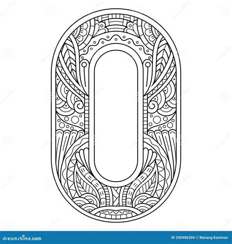 Hand Drawn Of Aphabet Letter O In Zentangle Style Stock Vector