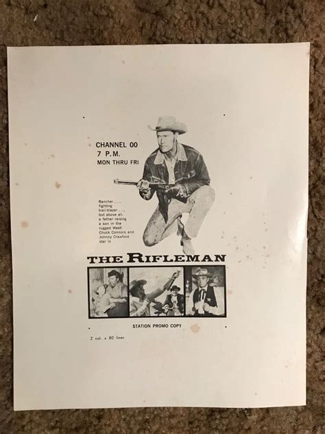 The Rifleman Tv Station Promo Sheet Vintage Cool 4564435661