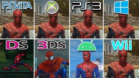 The Amazing Spider Man 2012 3ds Vs Ps Vita Vs Ps3 Vs Wii Vs Xbox 360 Vs Android Vs Pc Vs Ds