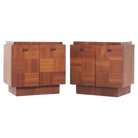 Pair Mid Century Lane Brutalist End Tables Nightstands For Sale At 1stdibs