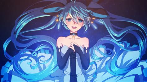 Aqua Eyes Aqua Hair Choker Dress Hatsune Miku Long Hair Matsuda Toki Twintails Vocaloid