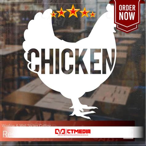 Jual Stiker Cutting Ayam Chicken Restoran Ayce Makanan Sticker Dinding